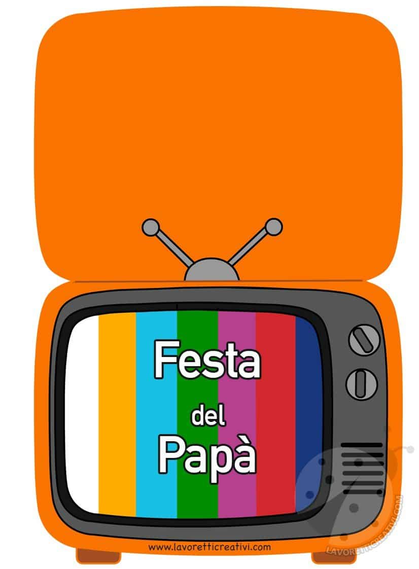 Biglietto Festa del papà a forma di televisore