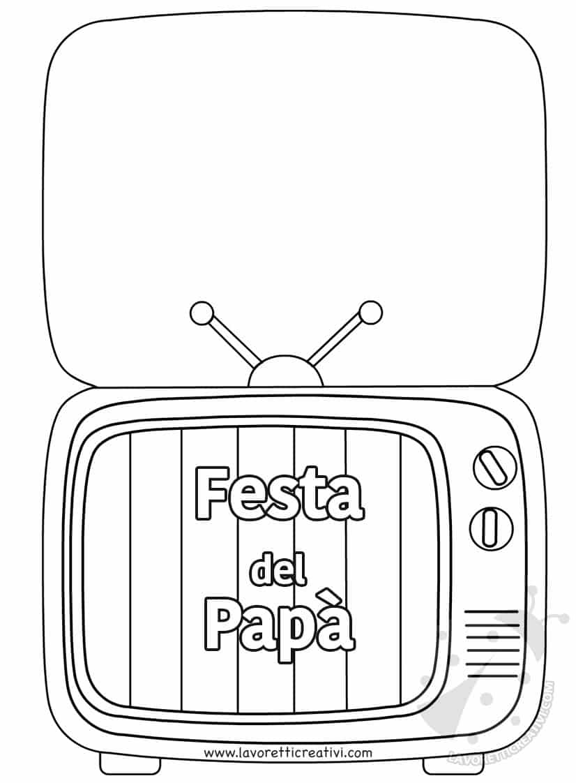 Biglietto Festa del papà a forma di televisore