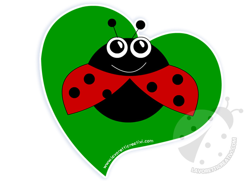 Decorazioni di Primavera Foglia a cuore con coccinella 7 decorazione primavera coccinella 1