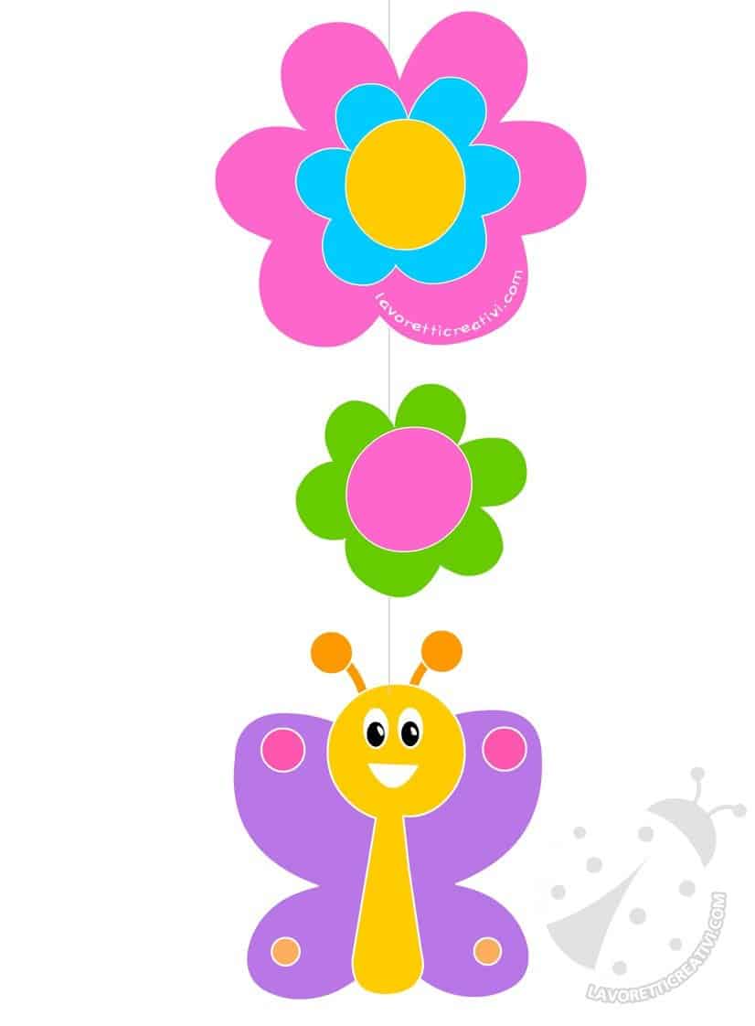 Decorazioni di primavera Farfalla e fiori di carta