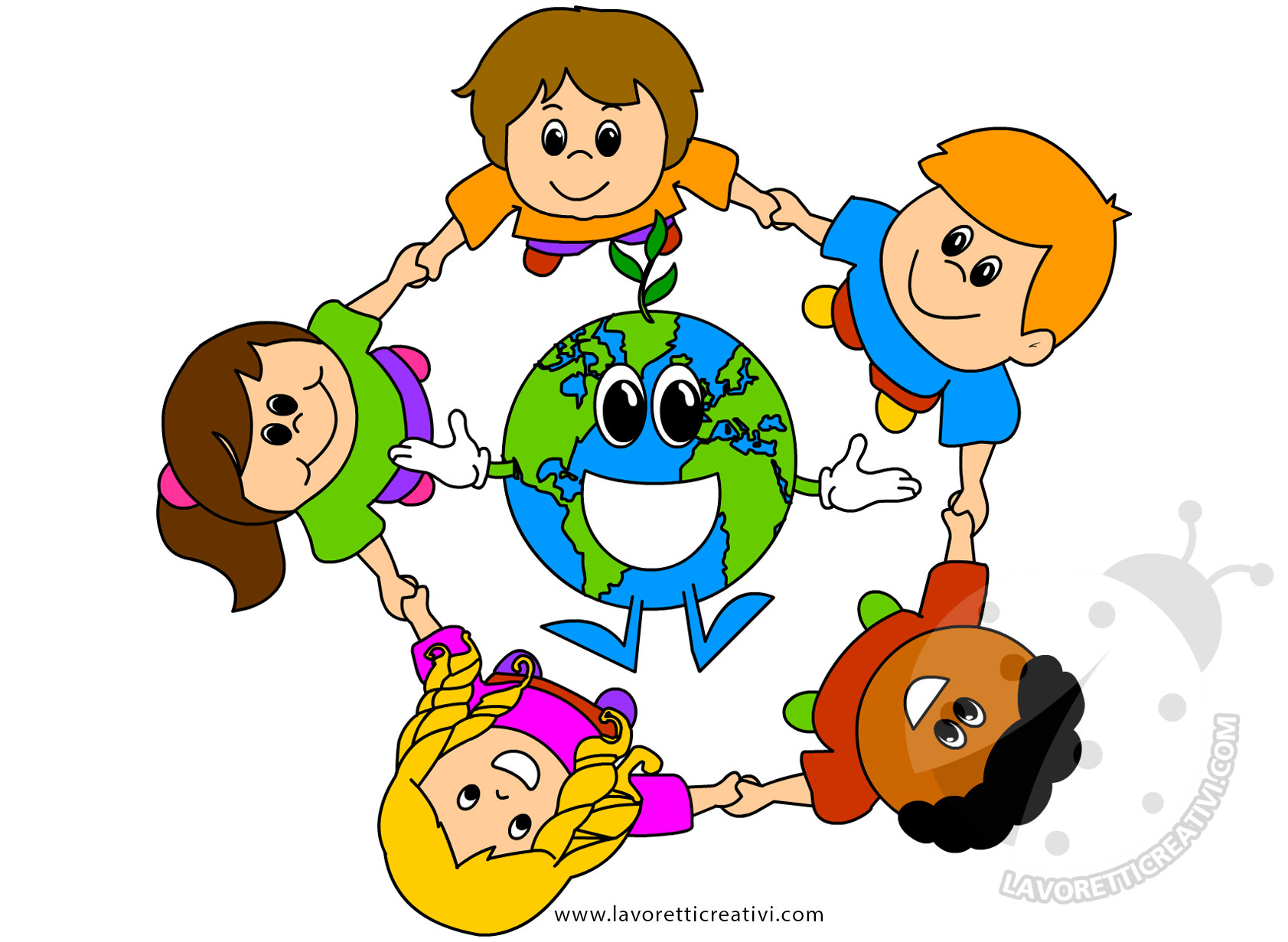 Giornata della Terra Disegno di Bambini con Pianeta Terra