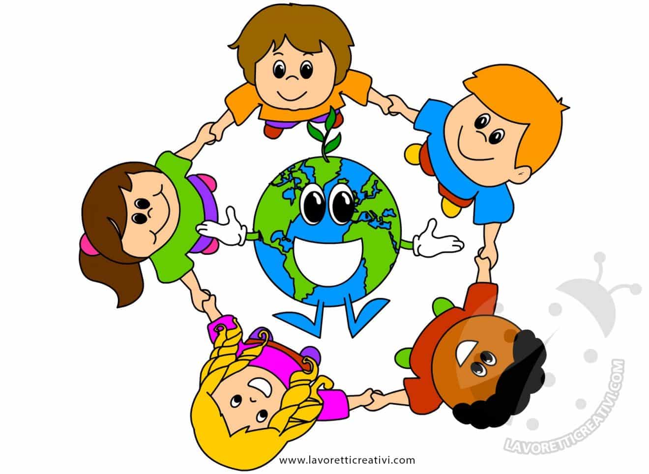 Giornata della Terra Disegno di Bambini con Pianeta Terra - Lavoretti ...