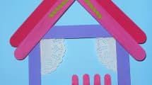 Lavoretti per bambini Casette con bastoncini di legno