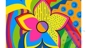 fiore astratto linee punti
