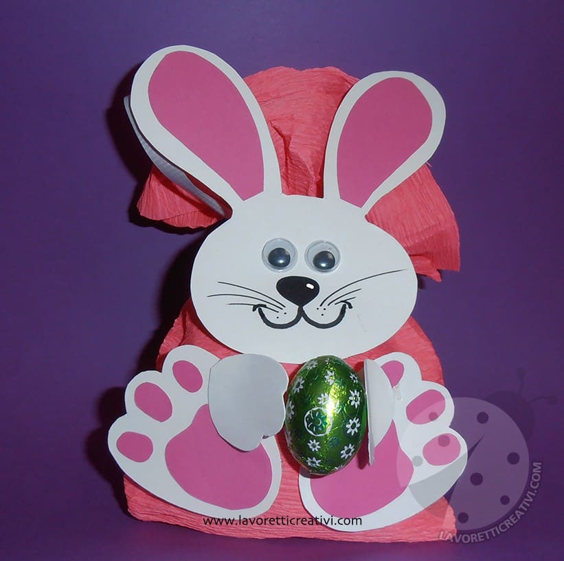 Pasqua vernice proprio Bunny famiglia 6 Conigli e vernice in un sacchetto di organza 2453 