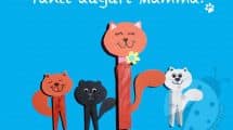 Gatti con mollette di legno per la Festa della Mamma