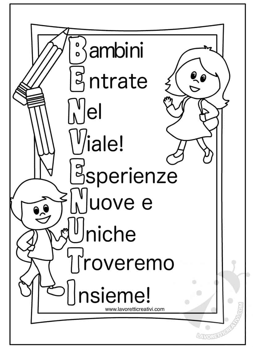 Acrostico Benvenuti Idea Cartello Accoglienza Scuola Lavoretti Creativi