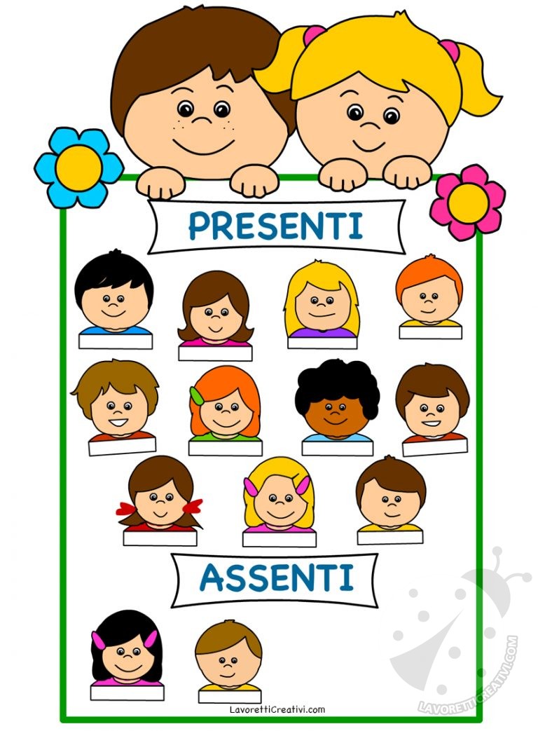 Cartellone delle presenze per i bambini della scuola dell'infanzia ...