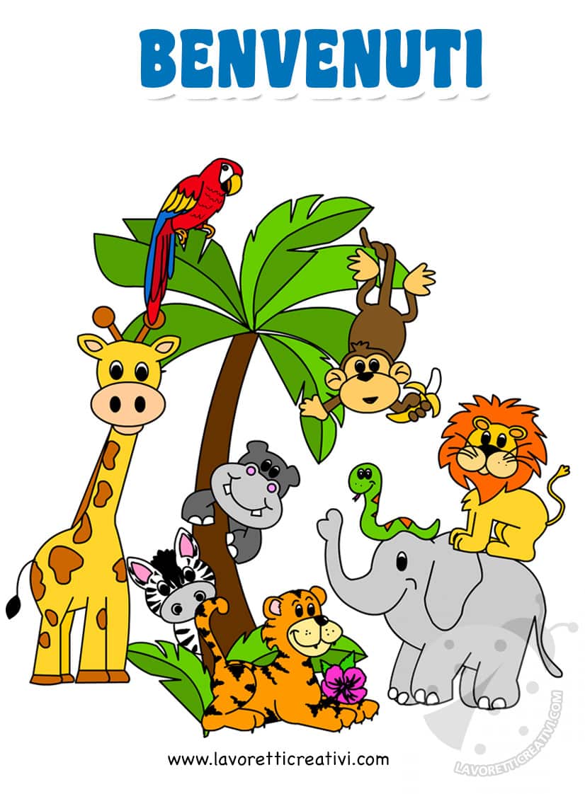 Cartellone scuola infanzia Gli animali della giungla