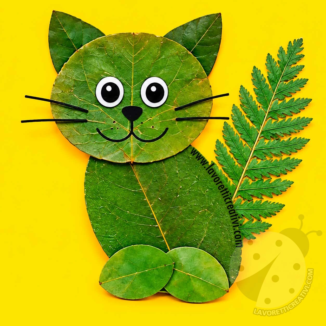 Gatto con foglie 8 gatto con foglie facile