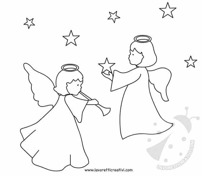 Angeli Di Natale Disegni.Addobbi Natalizi Per Finestre Scuola Primaria Angeli Con Stelle Lavoretti Creativi