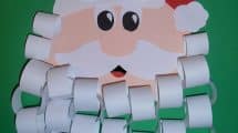 Babbo Natale con barba realizzata da catene di carta