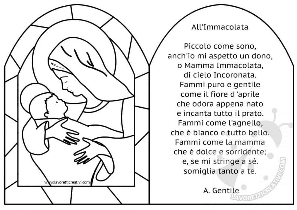 Immacolata Concezione Spiegata Ai Bambini Lavoretti per l'Immacolata Concezione da stampare e colorare