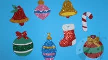 Decorazioni di Natale con gomma crepla glitter da appendere