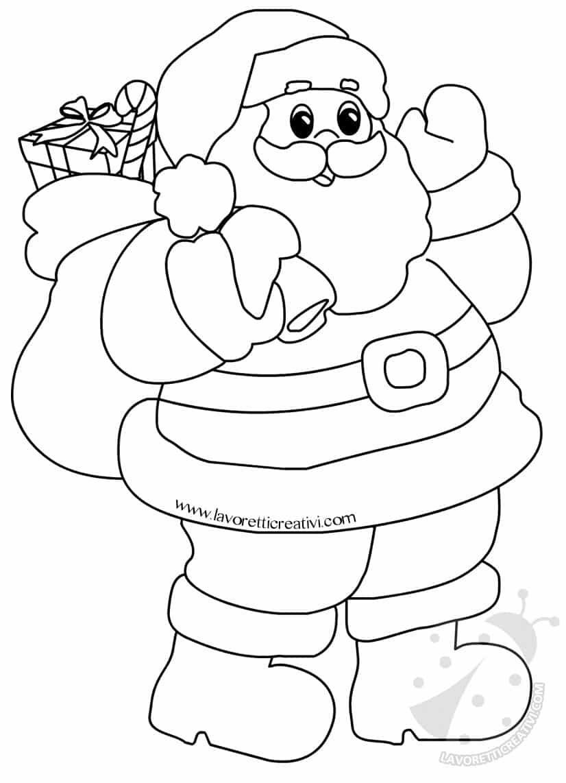 Disegni Di Babbo Natale Da Disegnare.Immagini Di Babbo Natale Con Sacco Dei Regali Lavoretti Creativi