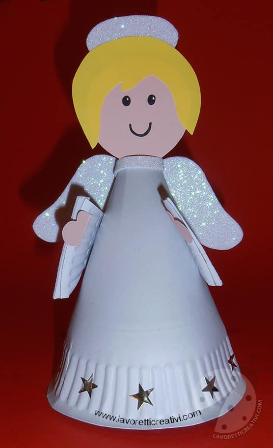 Angeli decorativi Angelo 3D con piatto di carta