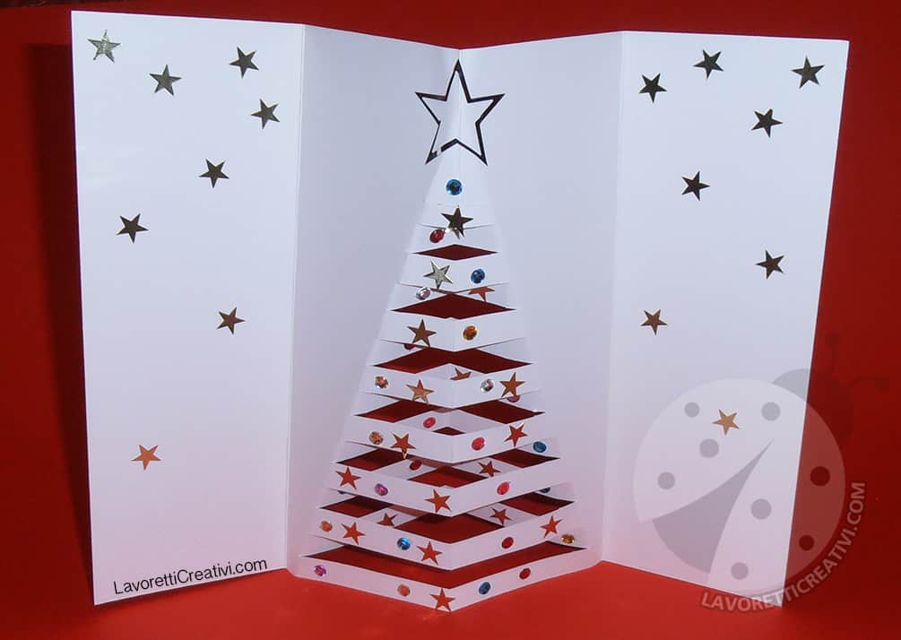 Lavoretti Di Natale Tridimensionali.Auguri Di Natale Biglietto Di Natale Pop Up Lavoretti Creativi