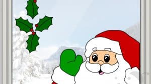 decorazione finestra babbo natale