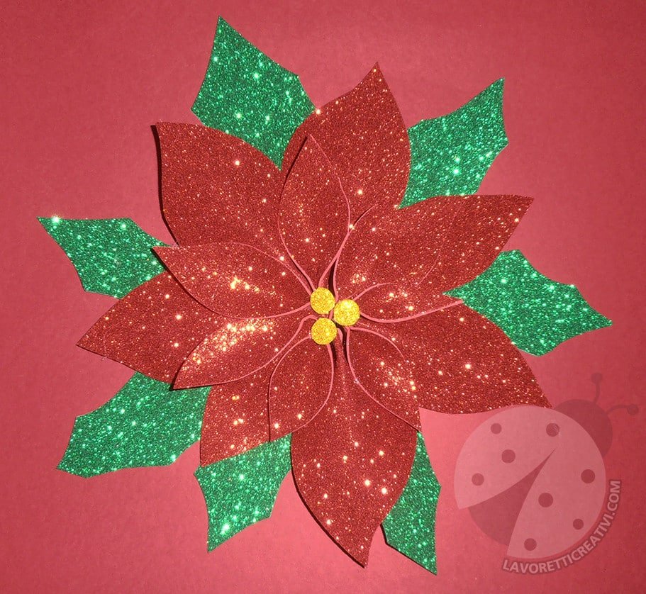 Decorazioni di Natale con gomma crepla Stella di Natale glitter