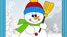 decorazioni finestre pupazzo neve