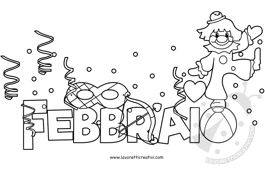 Mesi da stampare Scritta Febbraio Lavoretti