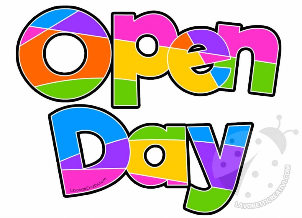 Open Day scritte da stampare - Lavoretti Creativi