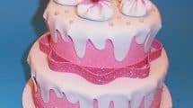 Torta finta di compleanno in gomma crepla