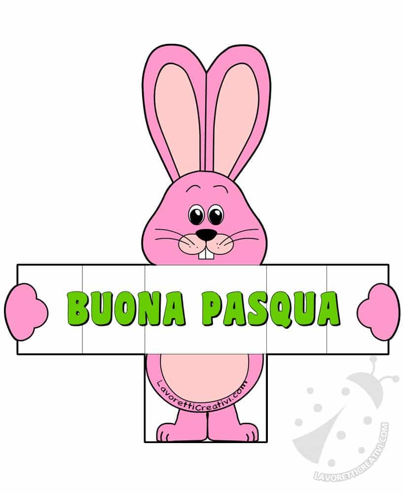 Biglietto Auguri Di Pasqua Con Coniglio Pieghevole Lavoretti Creativi
