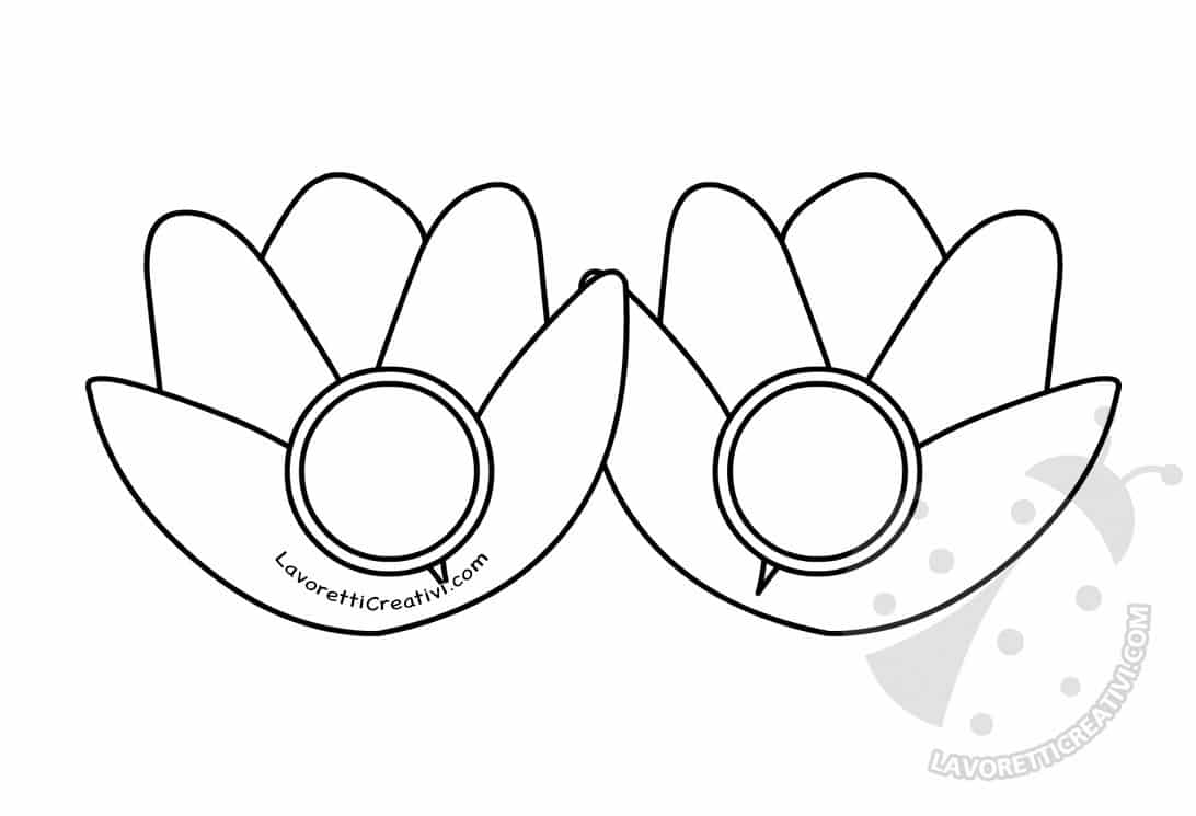 Maschere per bambini con fiori da colorare Maschera con tulipani