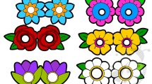 set maschere fiori