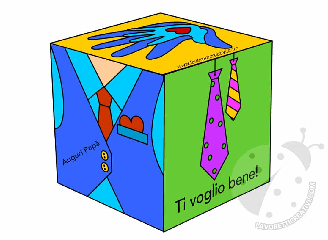 Lavoretti per la Festa del papà Cubo con messaggi - Lavoretti Creativi