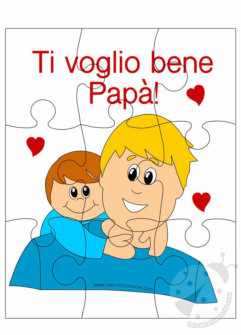 Biglietto Per La Festa Del Papa A Forma Di Puzzle Lavoretti Creativi