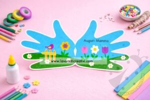 biglietto con sagome delle mani da stampare