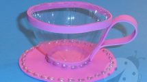 Tazza da tè con bottiglia di plastica