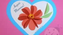 Biglietto per la Festa della Mamma con fiore in 3D