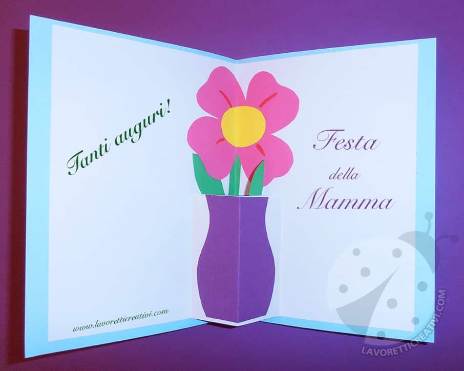 Biglietti per la Festa della Mamma Biglietto pop up con fiori - Lavoretti  Creativi