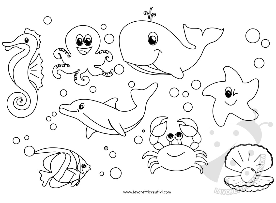 Animali dell'oceano disegni