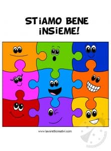 Cartellone a forma di puzzle