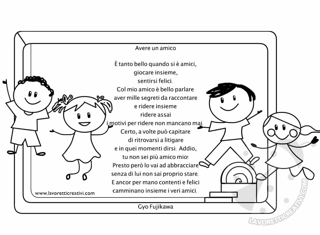 Filastrocca Sull Amicizia Per Bambini Lavoretti Creativi