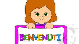 cartellone bambina benvenuti