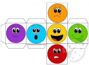 Cubo delle emozioni con emoticon