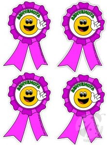 Coccarde per bambine con emoticon