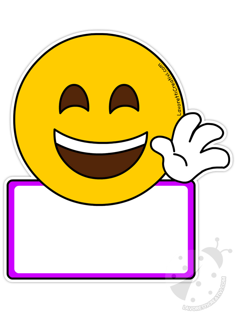 emoji sorridente targhetta 1