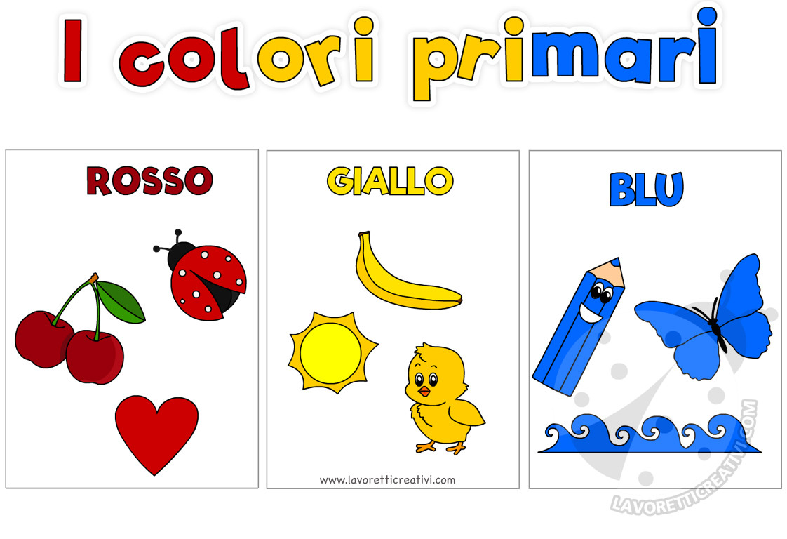 Colori primari scuola infanzia Disegni per bambini da colorare