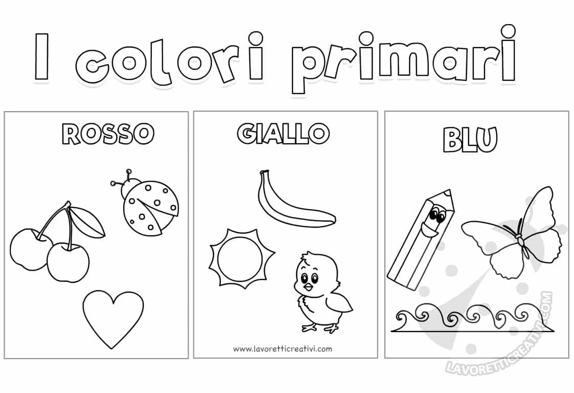 Colori Primari Scuola Infanzia Disegni Per Bambini Da Colorare Lavoretti Creativi