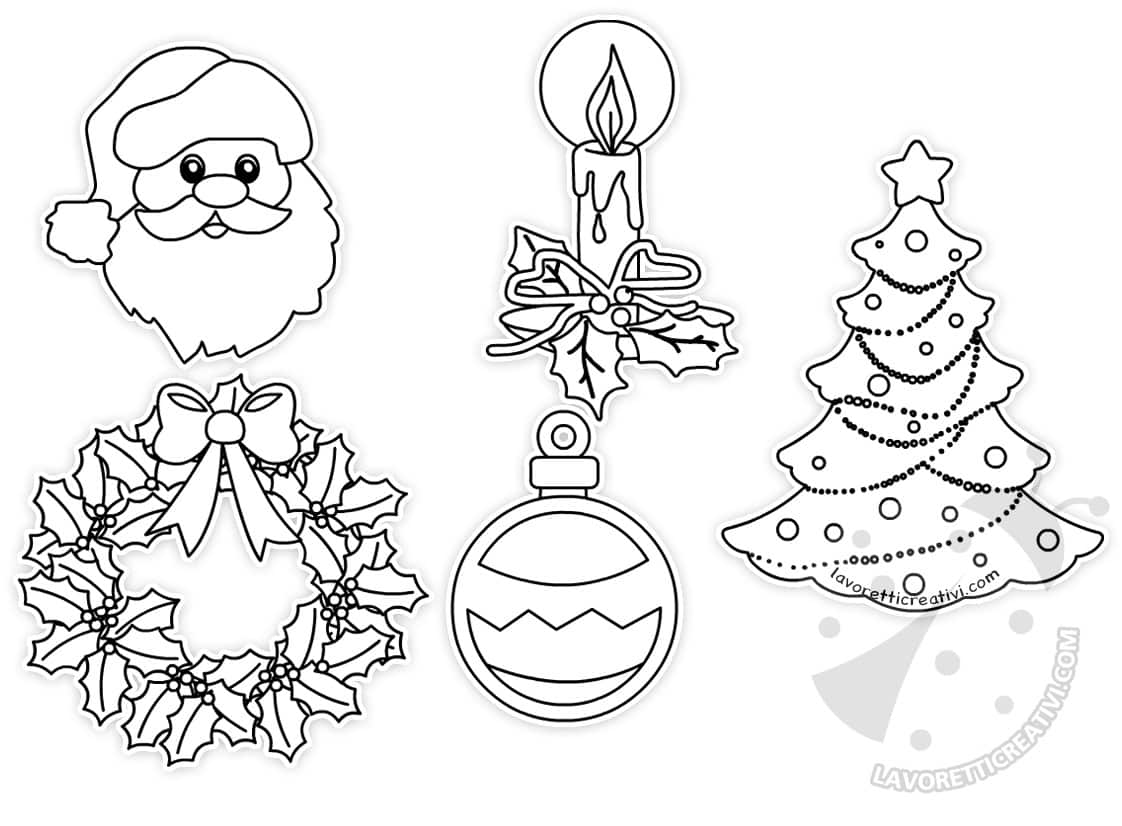 Disegni Di Natale On Line Da Colorare.Disegni Di Natale Colorati Per Addobbi Da Ritagliare Lavoretti Creativi