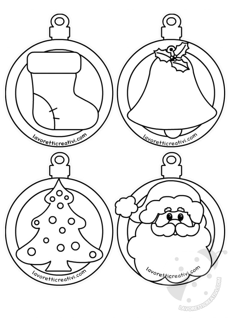 Decorazione Palline Di Natale Da Colorare Palline di Natale di carta con disegni da colorare - Lavoretti Creativi