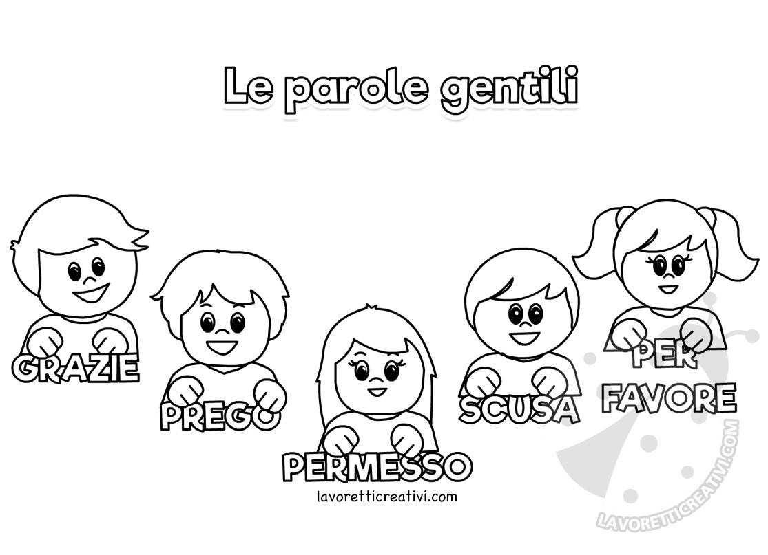 bambini parole gentili disegni 1