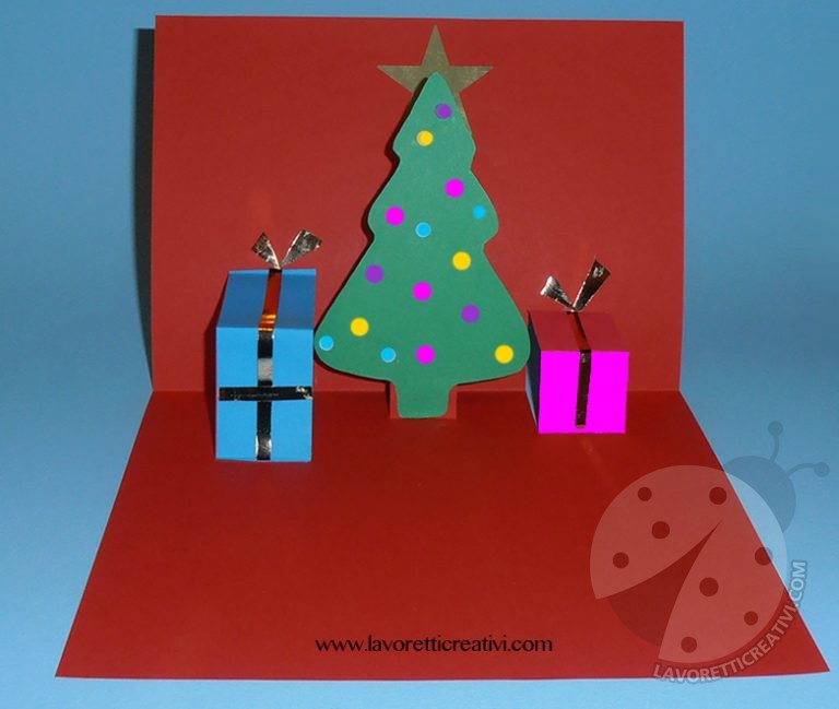 Semplice Biglietto pop up di Natale da costruire - Lavoretti Creativi