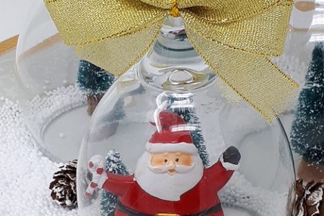 bicchiere babbo natale fiocco